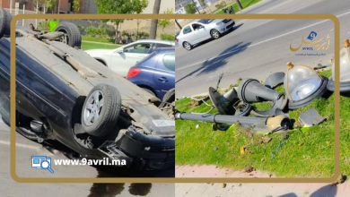 Photo of طنجة: إصابة شخصين في حادث انقلاب سيارة بمغوغة