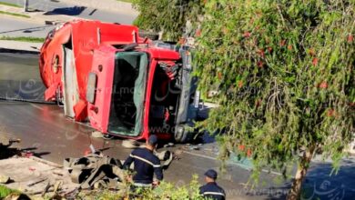 Photo of طنجة..انقلاب شاحنة للاطفاء بمنحدر “ميرامونطي”