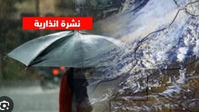 Photo of نشرة انذارية.. أمطار قوية ورياح عاصفية في العديد من المناطق