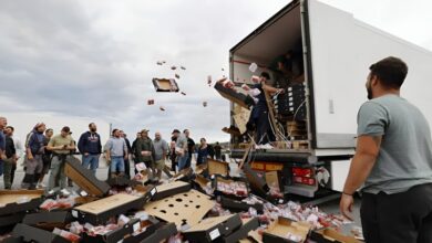 Photo of فيديو.. اعتقال مزارعين إسبان بسبب محاولة إحراق مستودع للخضروات والفواكه المغربية