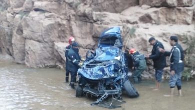 Photo of مصرع ثلاثة أشخاص إثر سقوط سيارة في منحدر جبلي بتنغير