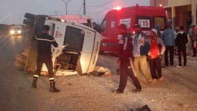 Photo of انقلاب سيارة لنقل العمال بالجديدة وإصابة نحو 12 شخصا واستنفار أمني